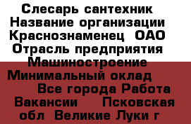 Слесарь-сантехник › Название организации ­ Краснознаменец, ОАО › Отрасль предприятия ­ Машиностроение › Минимальный оклад ­ 24 000 - Все города Работа » Вакансии   . Псковская обл.,Великие Луки г.